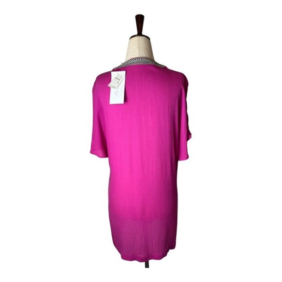 Piper Coverup Women XS Pink Embroidered Lace Up Mini NWT Luxury Swim Beach - Picture 2 of 14